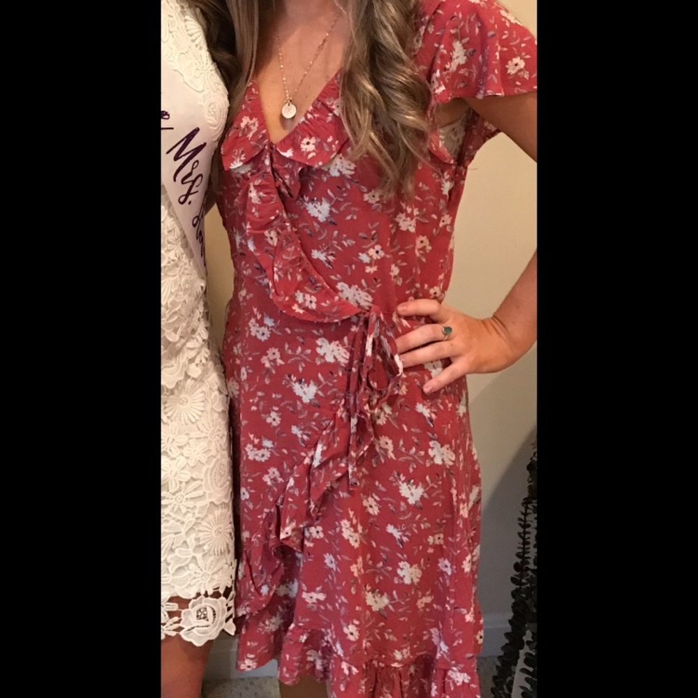 Pink floral dress